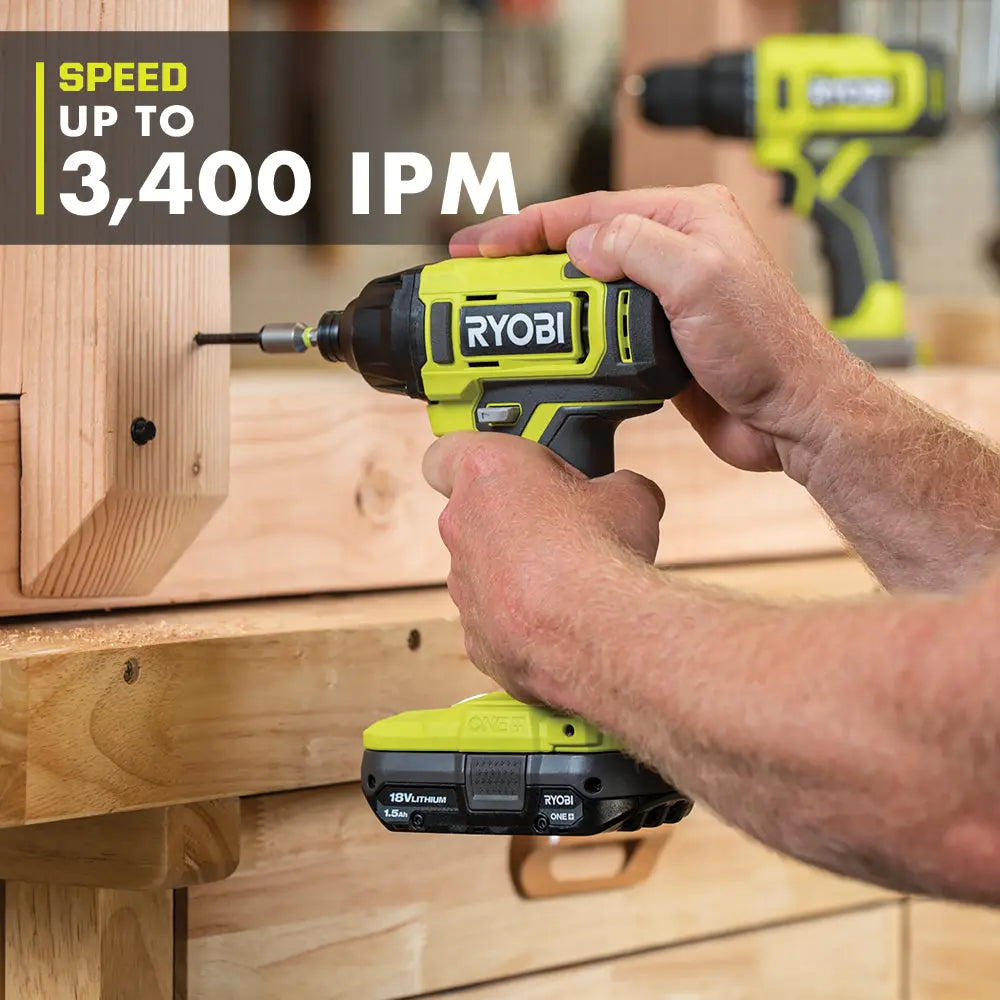 Open Box -  RYOBI ONE+ 18V Cordless 2-Tool Combo Kit with Drill/Driver, Impact Driver, (2) 1.5 Ah Batteries, and Charger RYOBIBullseye Deals