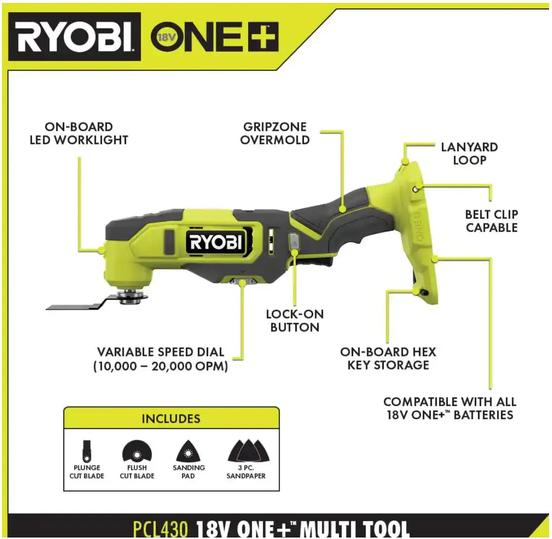 Open Box - RYOBI ONE+ 18V Cordless 6-Tool Combo Kit with 1.5 Ah Battery, 4.0 Ah Battery, and Charger RYOBIBullseye Deals