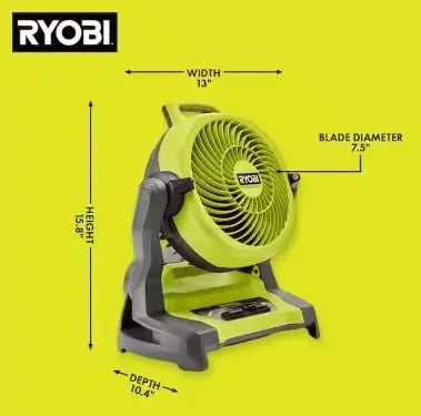 Open Box - RYOBI ONE+ 18V Cordless 7-1/2 in. Bucket Top Misting Fan Kit with 1.5 Ah Battery and Charger RYOBIBullseye Deals