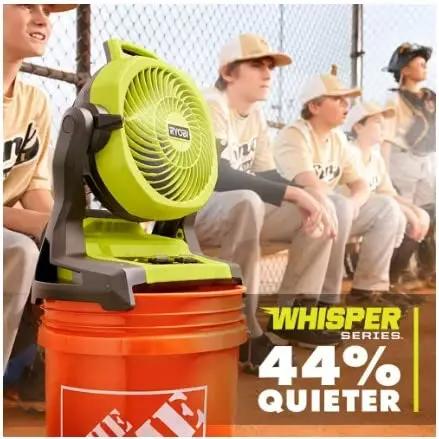 Open Box - RYOBI ONE+ 18V Cordless 7-1/2 in. Bucket Top Misting Fan Kit with 1.5 Ah Battery and Charger RYOBIBullseye Deals