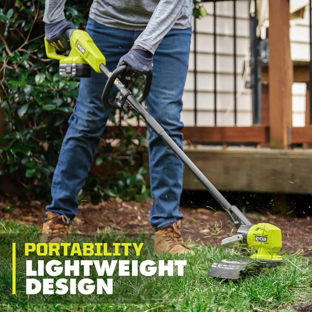 Open Box -  RYOBI ONE+ 18V Cordless Battery String Trimmer/Edger and Jet Fan Blower Combo Kit (2-Tools) with 4.0 Ah Battery and Charger RYOBIBullseye Deals