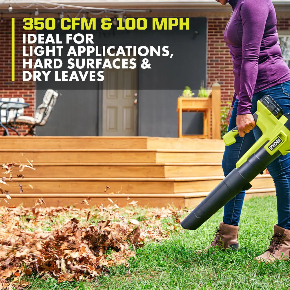 Open Box -  RYOBI ONE+ 18V Cordless Battery String Trimmer/Edger and Jet Fan Blower Combo Kit (2-Tools) with 4.0 Ah Battery and Charger RYOBIBullseye Deals