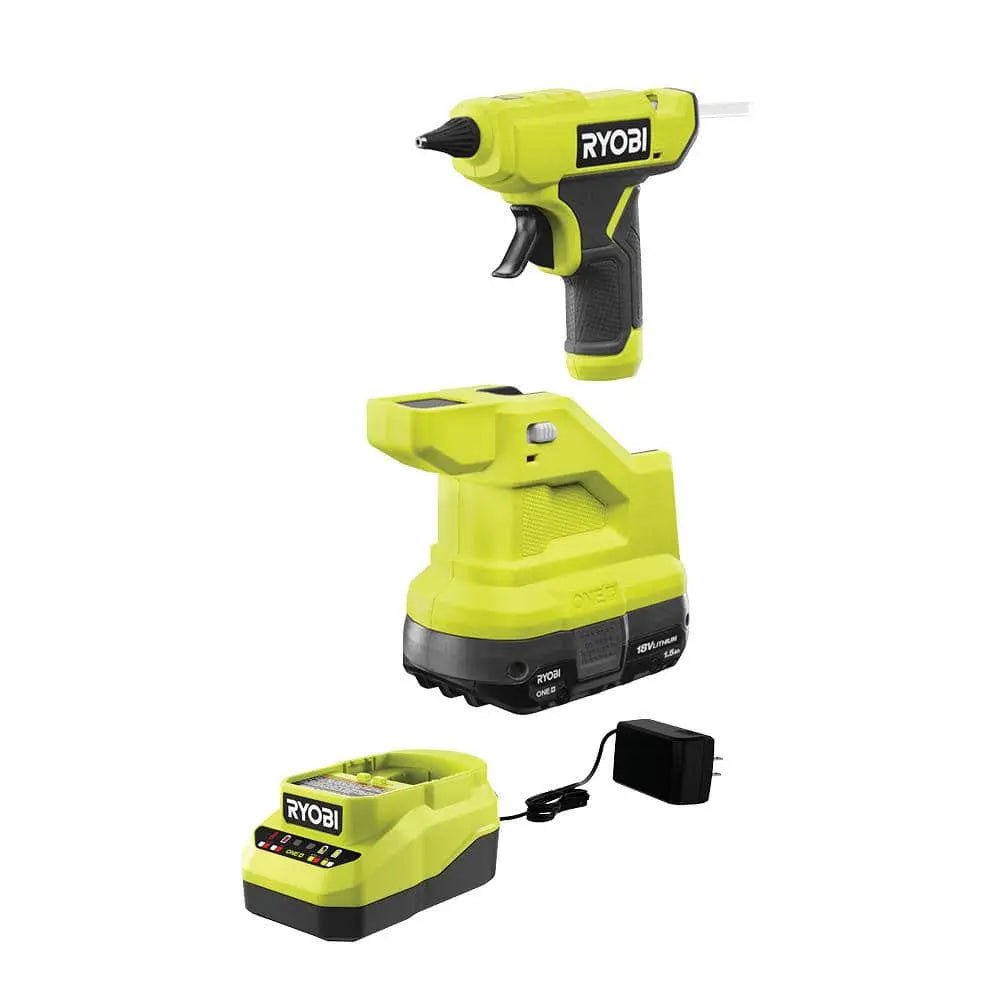 Open Box -  RYOBI ONE+ 18V Cordless Compact Glue Gun Kit with 1.5 Ah Battery and 18V Charger RYOBIBullseye Deals