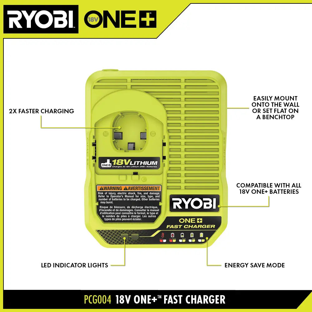Open Box -  RYOBI ONE+ 18V Fast Charger RYOBIBullseye Deals