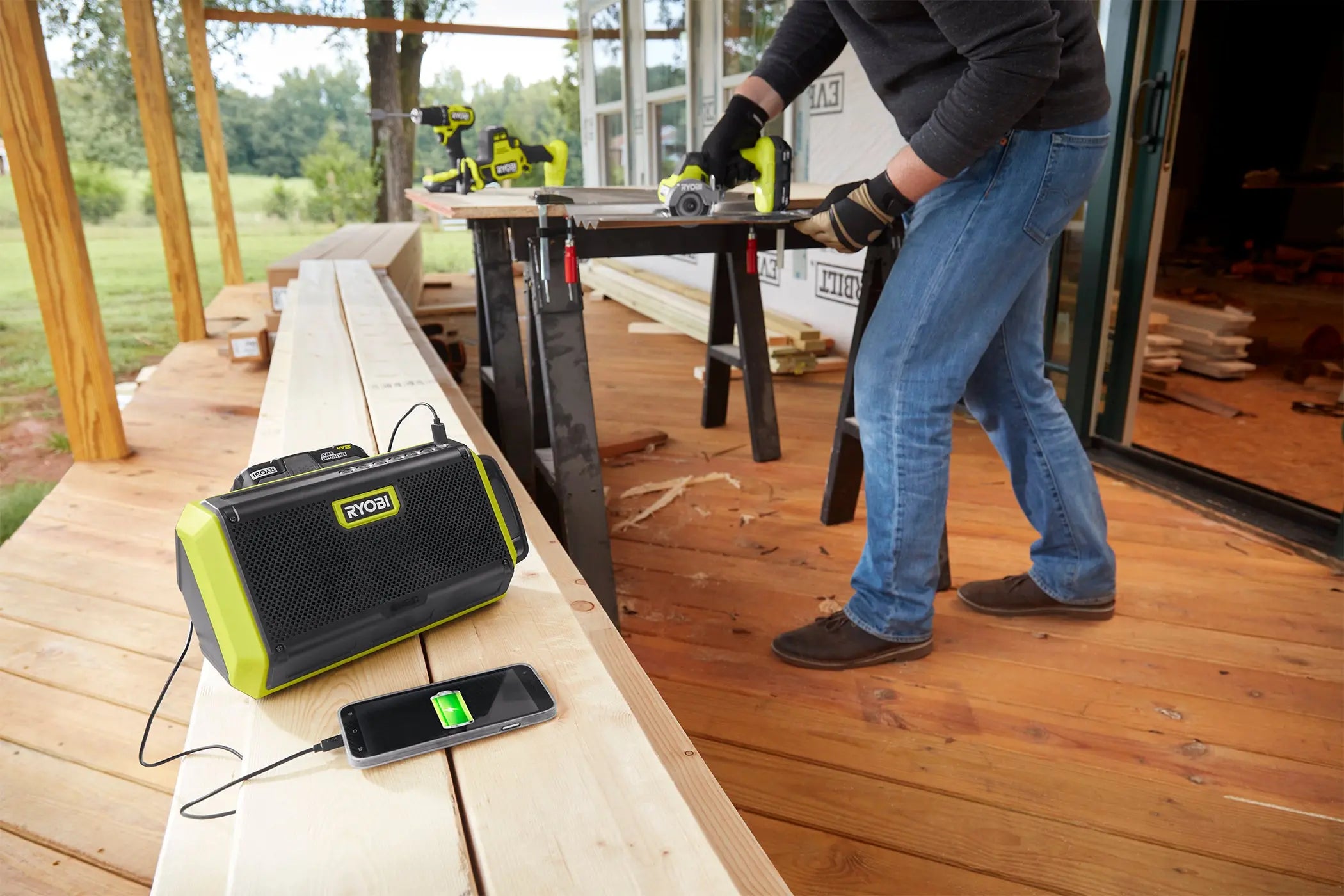 Open Box -  RYOBI ONE+ 18V Speaker with Bluetooth Wireless Technology (Tool Only) RYOBIBullseye Deals