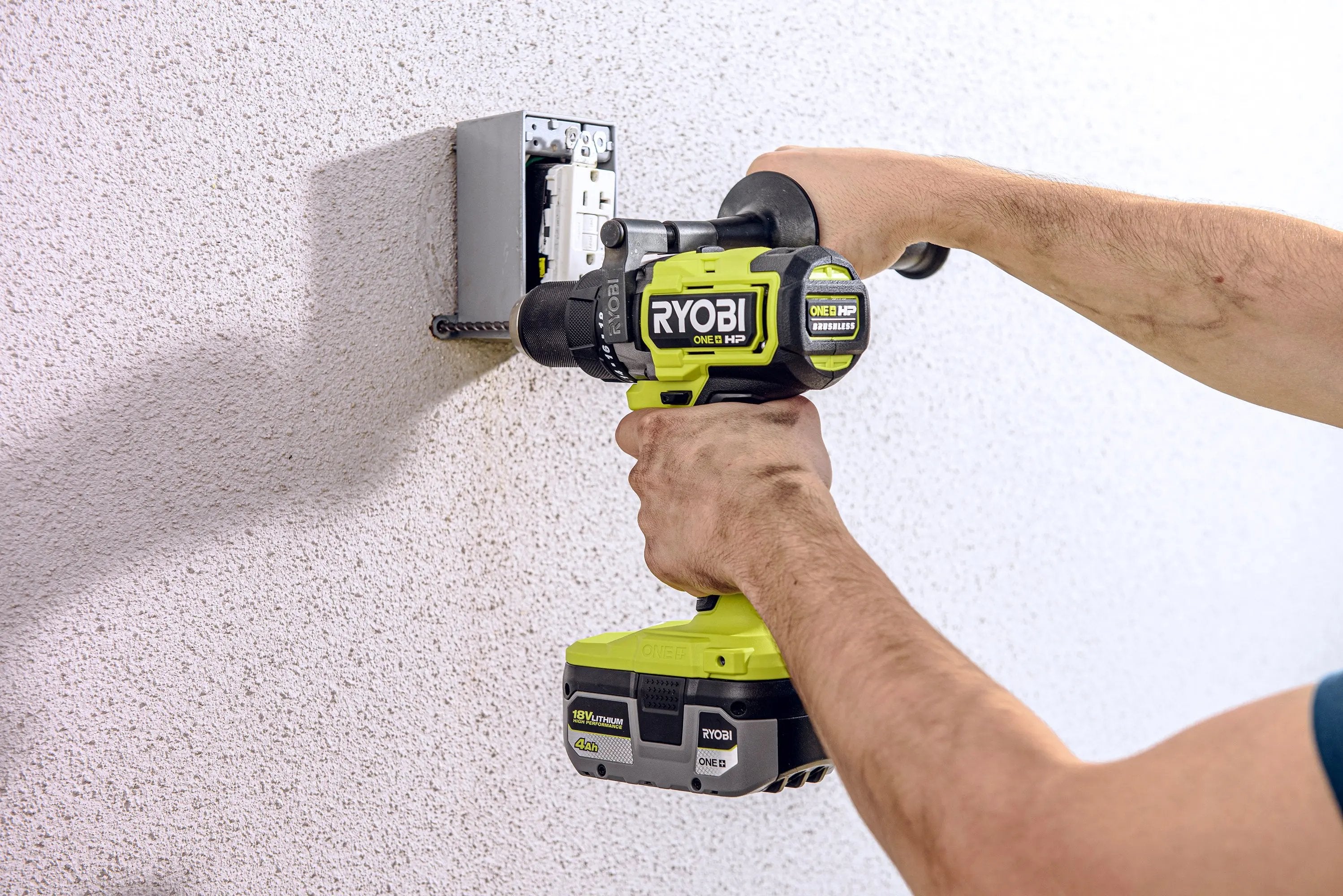 Open Box -  RYOBI ONE+ HP 18V Brushless Cordless 1/2 in. Hammer Drill Kit with (1) 4.0 Ah High Performance Battery, Charger, and Tool Bag RYOBIBullseye Deals
