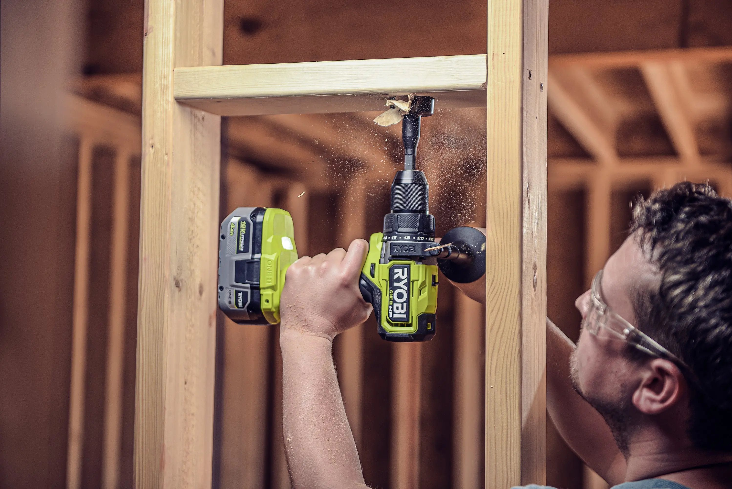 Open Box -  RYOBI ONE+ HP 18V Brushless Cordless 1/2 in. Hammer Drill Kit with (1) 4.0 Ah High Performance Battery, Charger, and Tool Bag RYOBIBullseye Deals