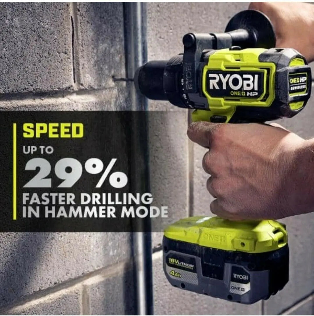 Open Box -  RYOBI ONE+ HP 18V Brushless Cordless 1/2 in. Hammer Drill (Tool Only) RYOBIBullseye Deals