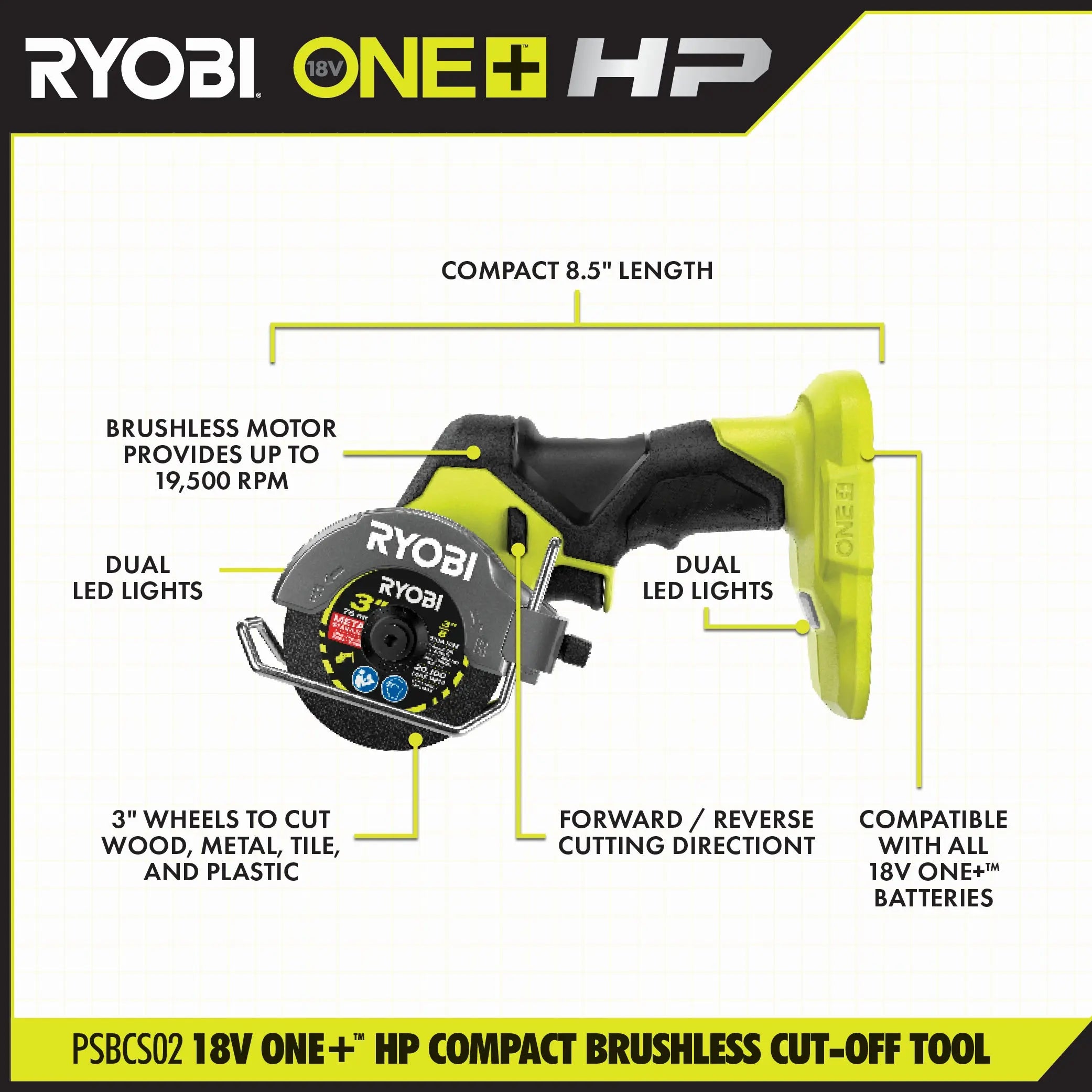 Open Box -  RYOBI ONE+ HP 18V Brushless Cordless Compact Cut-Off Tool (Tool Only) RYOBIBullseye Deals