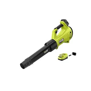 Open Box -  RYOBI ONE+ HP 18V Brushless Whisper Series 130 MPH 450 CFM Cordless Battery Leaf Blower with 4.0 Ah Battery and Charger RYOBIBullseye Deals