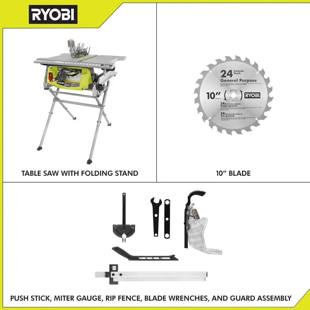 Open Box -  RYOBI RTS12 15 Amp 10 in. Table Saw with Folding Stand RYOBIBullseye Deals