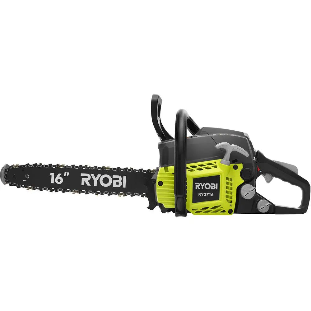 Open Box -  RYOBI RY3716 16 in. 37cc 2-Cycle Gas Chainsaw with Heavy-Duty Case RYOBIBullseye Deals