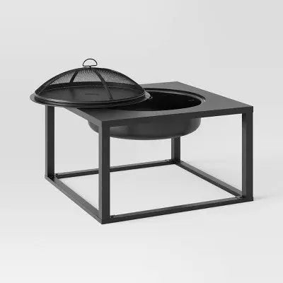 Raised Table Wood Burning Outdoor Fireplace with Spark Screen - Bond - Secondipity