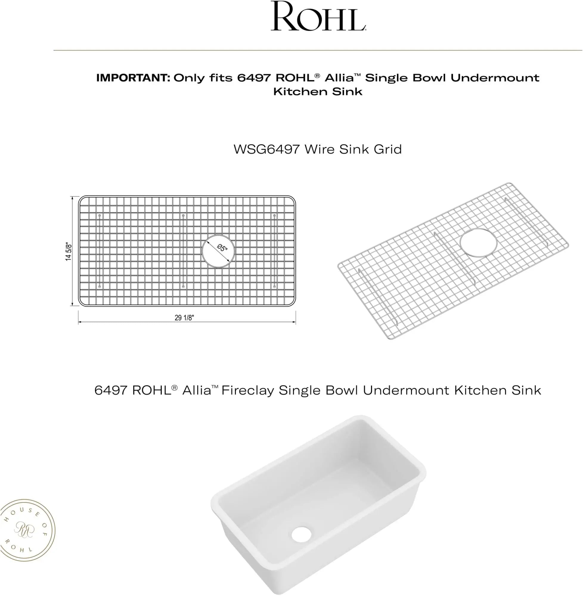 Open Box - Rohl WSG6497BS - Kitchen Sink Accessories Sink Accessories and Parts RohlBullseye Deals