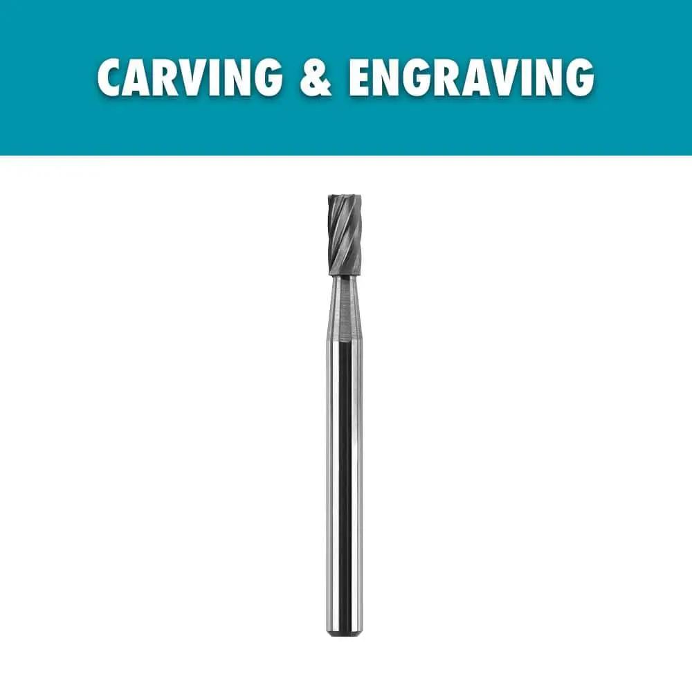 Open Box -  Rotary Tool 1/8 in. Carbide Cylinder Engraving Burr (For Metal, Plastic and Wood) RYOBIBullseye Deals