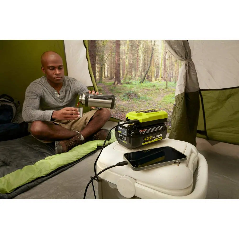 Open Box -  Ryobi 1004-040-931 40 Volt Compact Wired Lithium-Ion Battery Charger w USB Port RyobiBullseye Deals