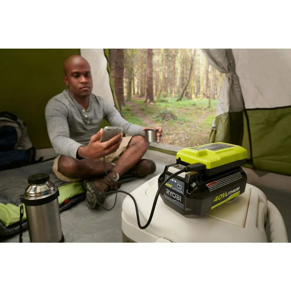 Open Box -  Ryobi 1004-040-931 40 Volt Compact Wired Lithium-Ion Battery Charger w USB Port RyobiBullseye Deals