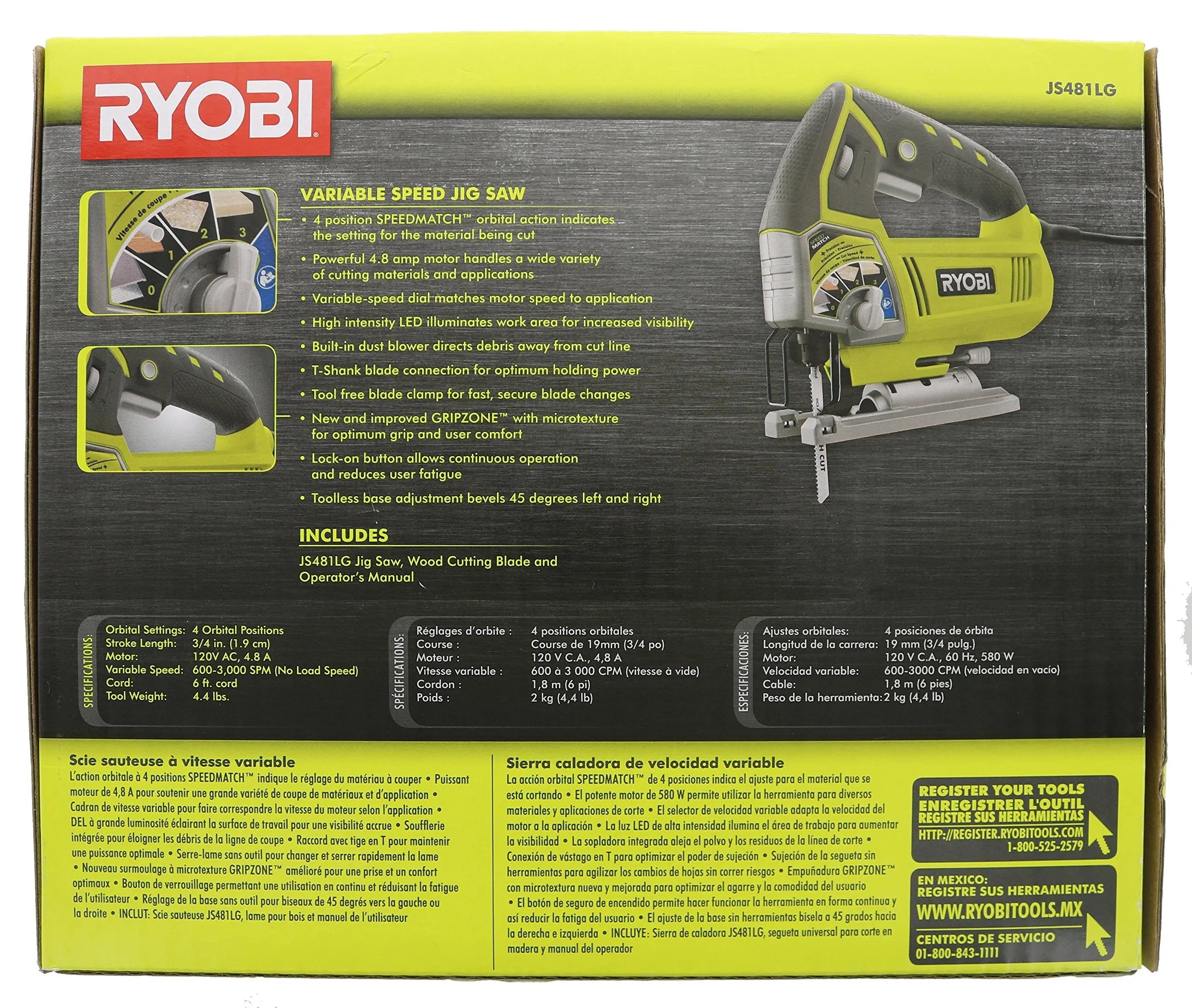 Open Box -  Ryobi 4.8-Amp Variable Speed Orbital Jig Saw RYOBIBullseye Deals