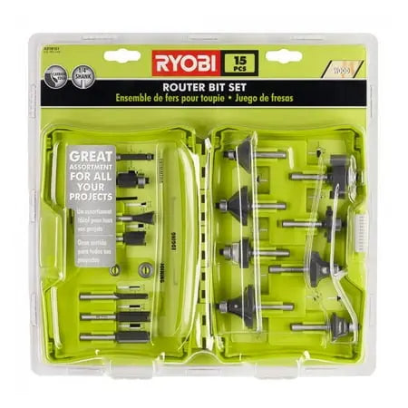 Open Box -  Ryobi A25R151 15 Piece 0.25 Inch Shank Router Bit Set RyobiBullseye Deals