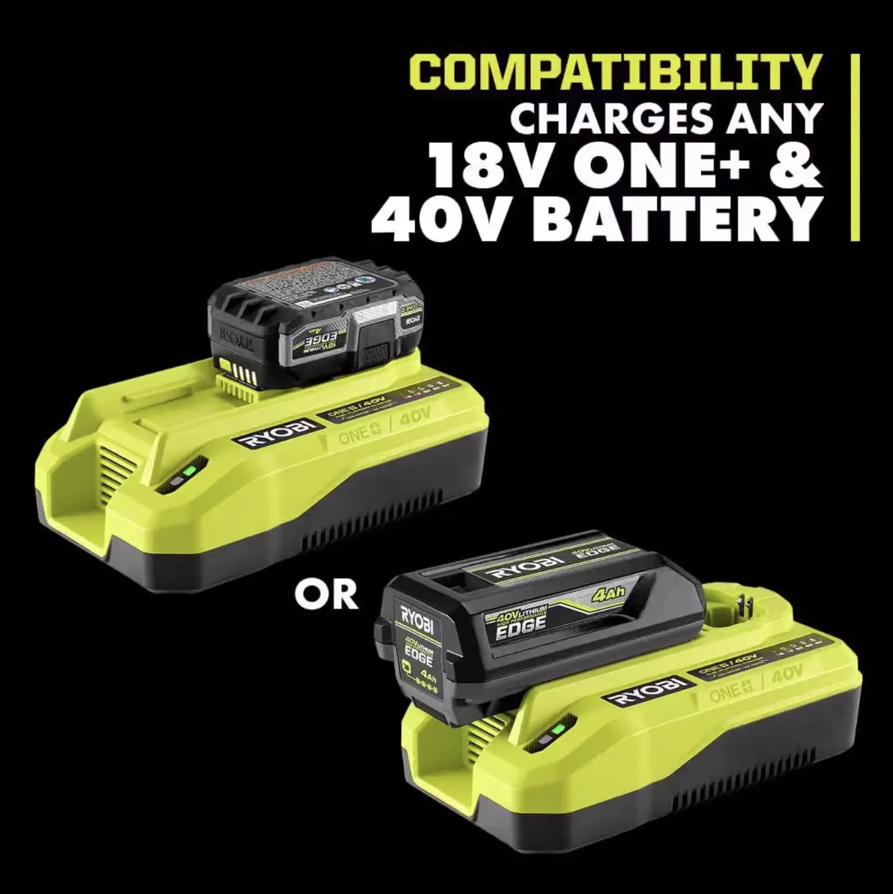 Open Box -  Ryobi ONE+ 18V/40V Dual Platform Charger RYOBIBullseye Deals