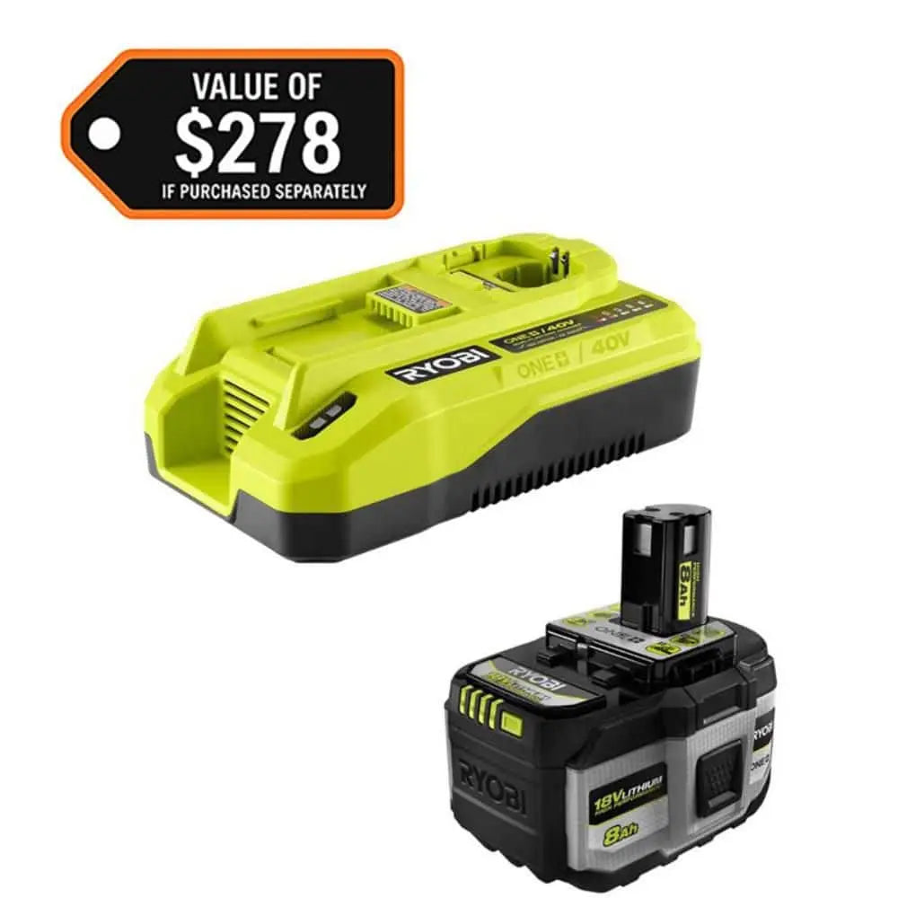 Open Box -  Ryobi ONE+ HIGH PERFORMANCE Starter Kit with 18V 8 Ah Lithium-Ion Battery and 18V/40V Dual Platform Charger RYOBIBullseye Deals