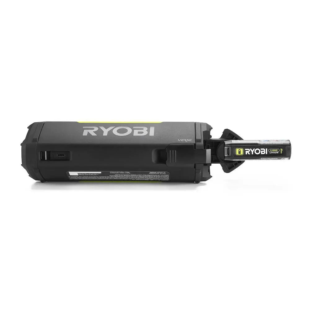 Open Box -  Ryobi USB Lithium Cordless Bluetooth Charging Speaker Kit with 2.0 Ah Battery and Charging Cable RYOBIBullseye Deals