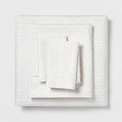 Open Box - Threshold 400 Thread Count Cotton Sateen 4PC Sheet Set Wrinkle-Resistant ThresholdBullseye Deals