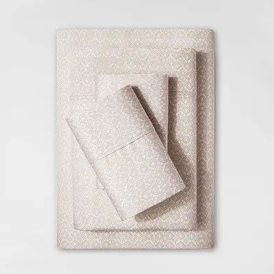 Open Box - Threshold 400 Thread Count Cotton Sateen 4PC Sheet Set Wrinkle-Resistant ThresholdBullseye Deals