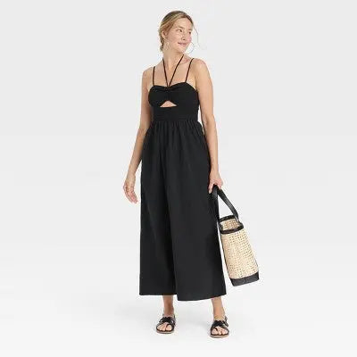 Open Box - Universal Thread Women's Smocked Cut-Out Maxi Dress Casual Sundress Universal ThreadBullseye Deals