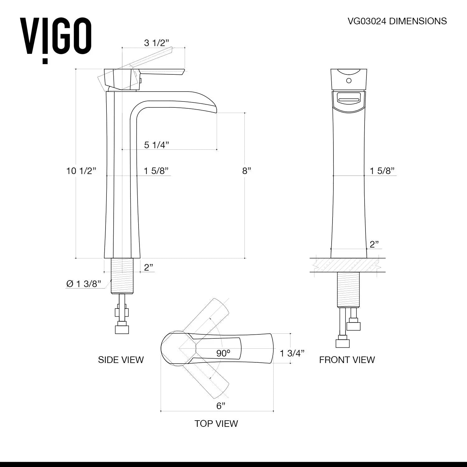 Open Box - Vigo VG03024ARB2 - Bathroom Sink Faucets Faucet VigoBullseye Deals