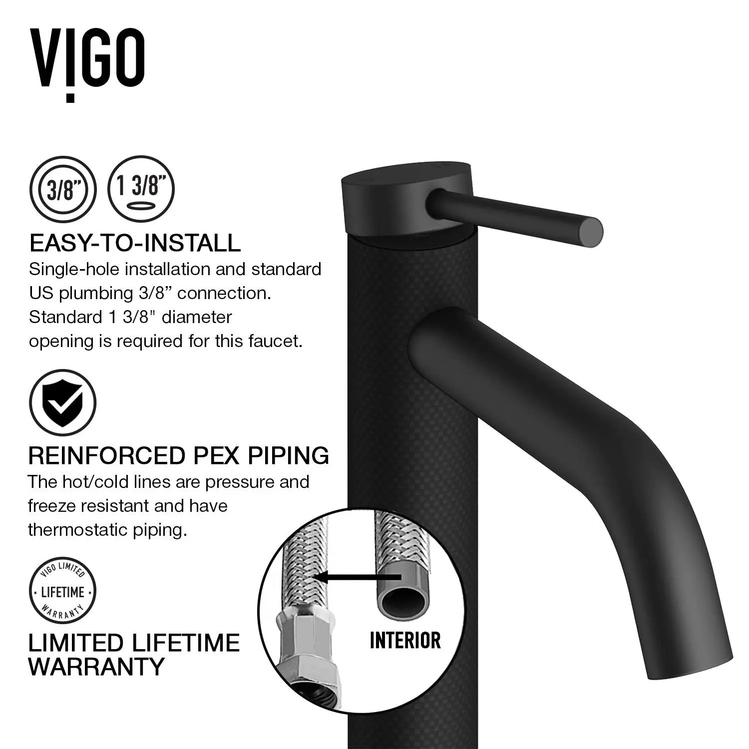 Open Box - Vigo VG03028MB - Bathroom Sink Faucets Faucet VigoBullseye Deals