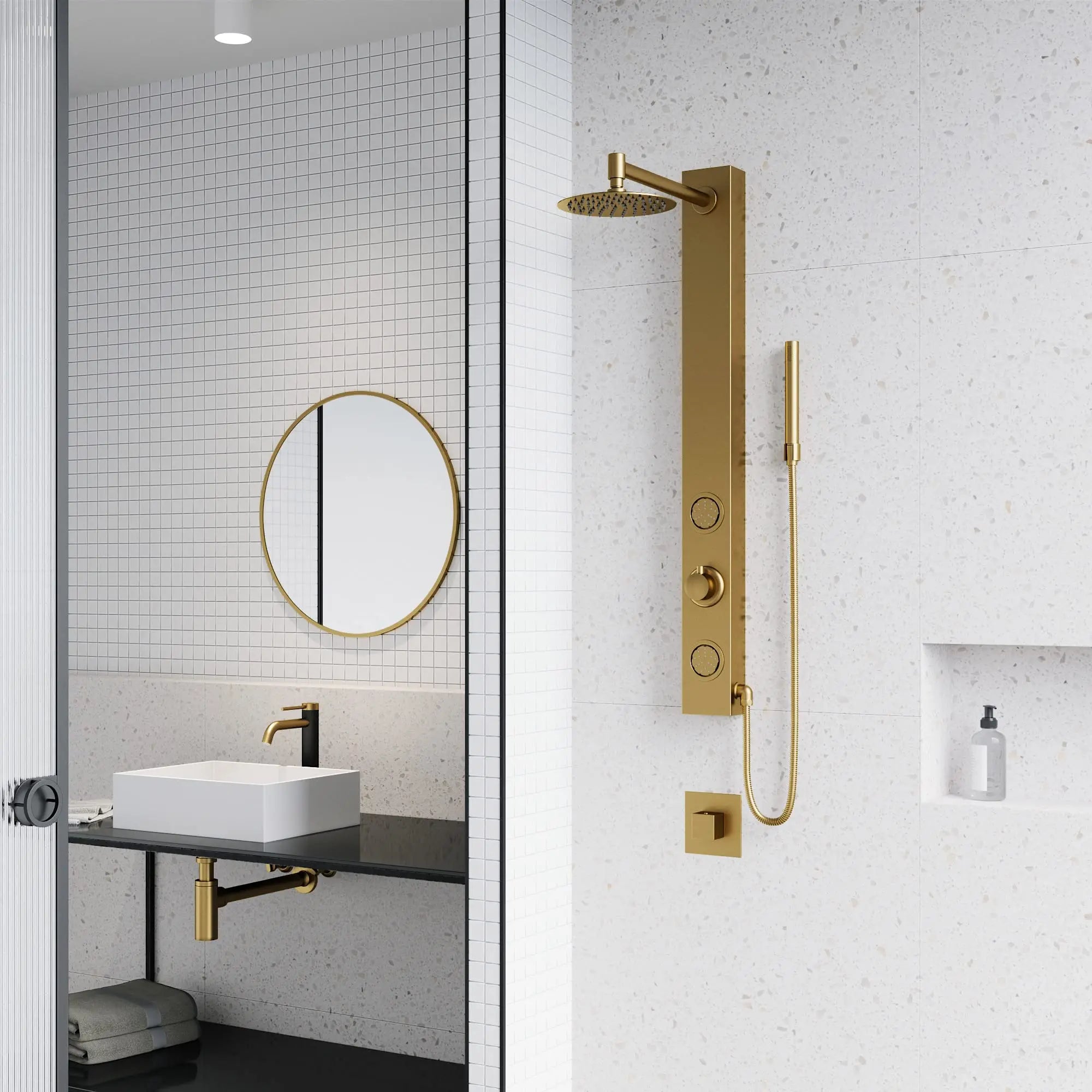 Open Box - Vigo VG08016MG - Showerpanel Showers VigoBullseye Deals