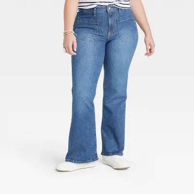 Open Box - Women's High-Rise Flare Jeans - Universal Thread White 4 Short Universal ThreadBullseye Deals