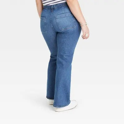 Open Box - Women's High-Rise Flare Jeans - Universal Thread White 4 Short Universal ThreadBullseye Deals