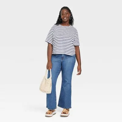 Open Box - Women's High-Rise Flare Jeans - Universal Thread White 4 Short Universal ThreadBullseye Deals