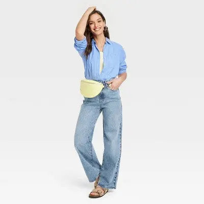 Open Box - Women's High-Rise Wide Leg Jeans - Universal Thread Medium Wash 14 Universal ThreadBullseye Deals