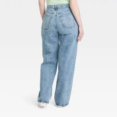 Open Box - Women's High-Rise Wide Leg Jeans - Universal Thread Medium Wash 14 Universal ThreadBullseye Deals