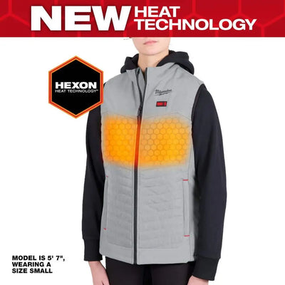 Open Box -  Women's Large M12 12-Volt Lithium-Ion Cordless Axis Gray Heated Vest Kit with (1) 2.0 Ah Battery and Charger MilwaukeeBullseye Deals