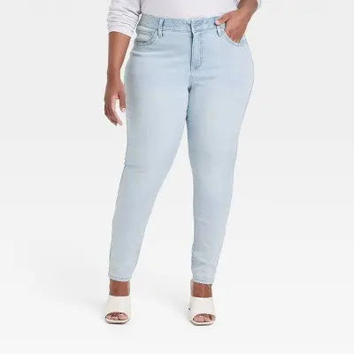 Open Box - Women's Mid-Rise Skinny Jeans - Ava & Viv Ava & Viv