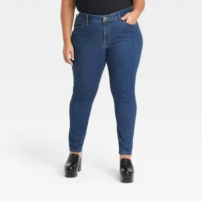 Open Box - Women's Mid-Rise Skinny Jeans - Ava & Viv Ava & Viv
