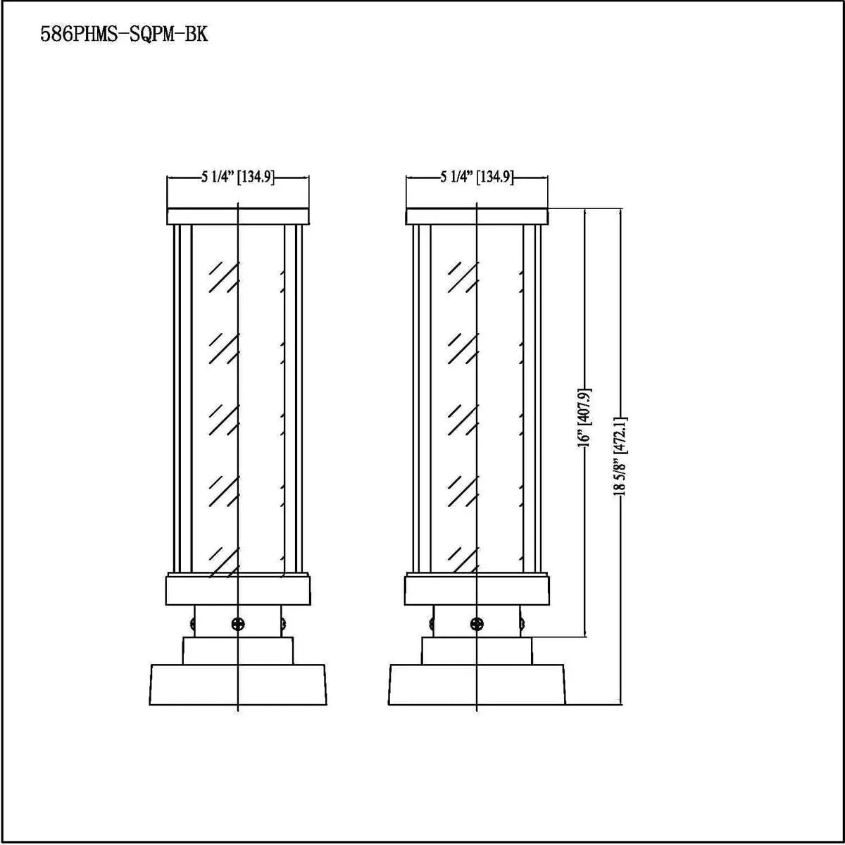 Open Box - Z-Lite 586PHMS-SQPM-BK - Post Lights Outdoor Lighting Z-LiteBullseye Deals