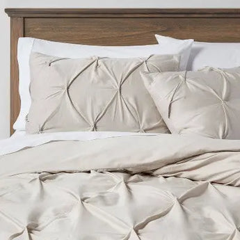 Pinch Pleat Duvet Cover & Sham Set Creamy - Threshold™ ThresholdBullseye Deals