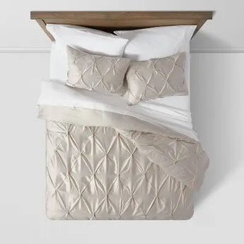 Pinch Pleat Duvet Cover & Sham Set Creamy - Threshold™ ThresholdBullseye Deals