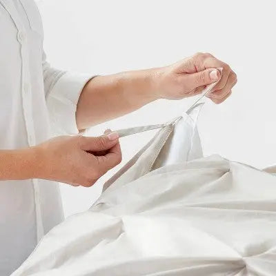 Pinch Pleat Duvet Cover & Sham Set Creamy - Threshold™ ThresholdBullseye Deals