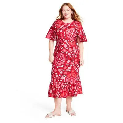 RHODE x Target Large Zinnia Floral Midi Dress - Red/Pink RHODE x Target