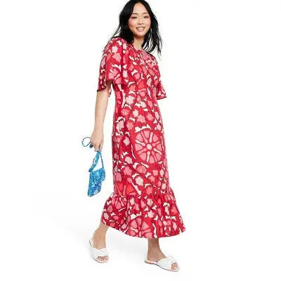 RHODE x Target Large Zinnia Floral Midi Dress - Red/Pink RHODE x Target