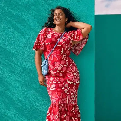 RHODE x Target Large Zinnia Floral Midi Dress - Red/Pink RHODE x Target