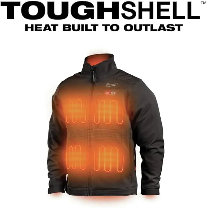 Open Box -  Milwaukee Men's Large M12 12V Lithium-Ion Cordless TOUGHSHELL Black Heated Jacket (Jacket and Charger/Power Source Only) - Secondipity