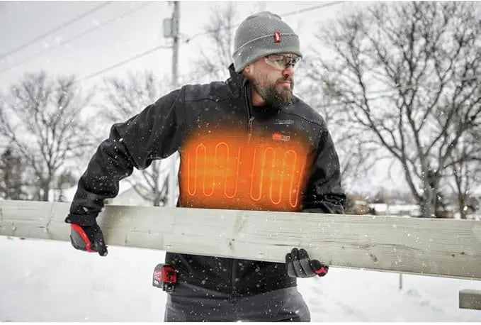 Open Box -  Milwaukee Men's Large M12 12V Lithium-Ion Cordless TOUGHSHELL Black Heated Jacket (Jacket and Charger/Power Source Only) - Secondipity