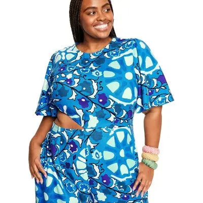 RHODE x Target Women's Large Zinnia Floral Print Bell Sleeve Cut-Out Jumpsuit - Secondipity